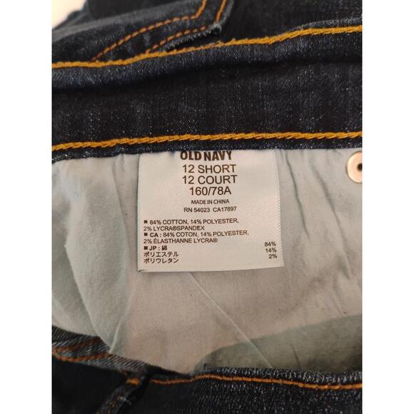 Old Navy The Sweetheart Stretch Skinny Jeans Mid-Rise Dark Wash Women 12 Short - Picture 5 of 6